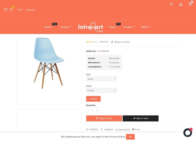 IntraArt - Multi-purpose Shopify 2.0 Furniture & Crafts Theme
