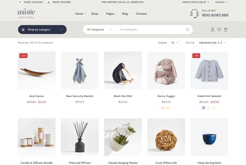 Mintie - Arts & Crafts Store Shopify Theme
