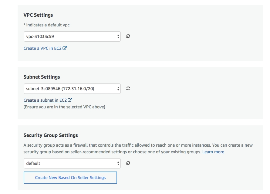 Options for further customizing your instance when setting up cPanel on AWS