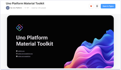 Screenshot of the Uno Material Toolkit file available in Figma Community.