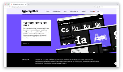 TypeTogether’s homepage