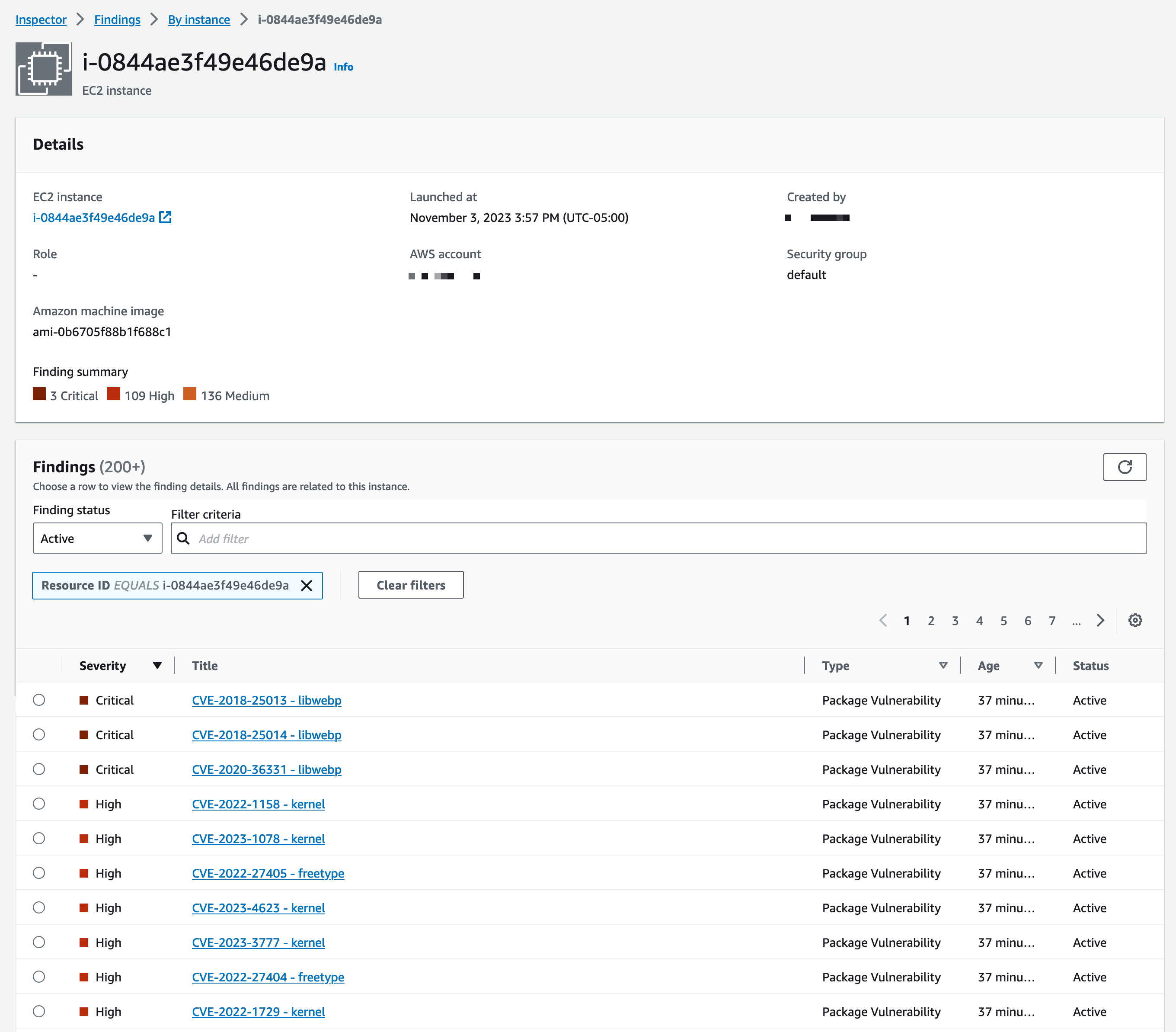 Inspector list of findings