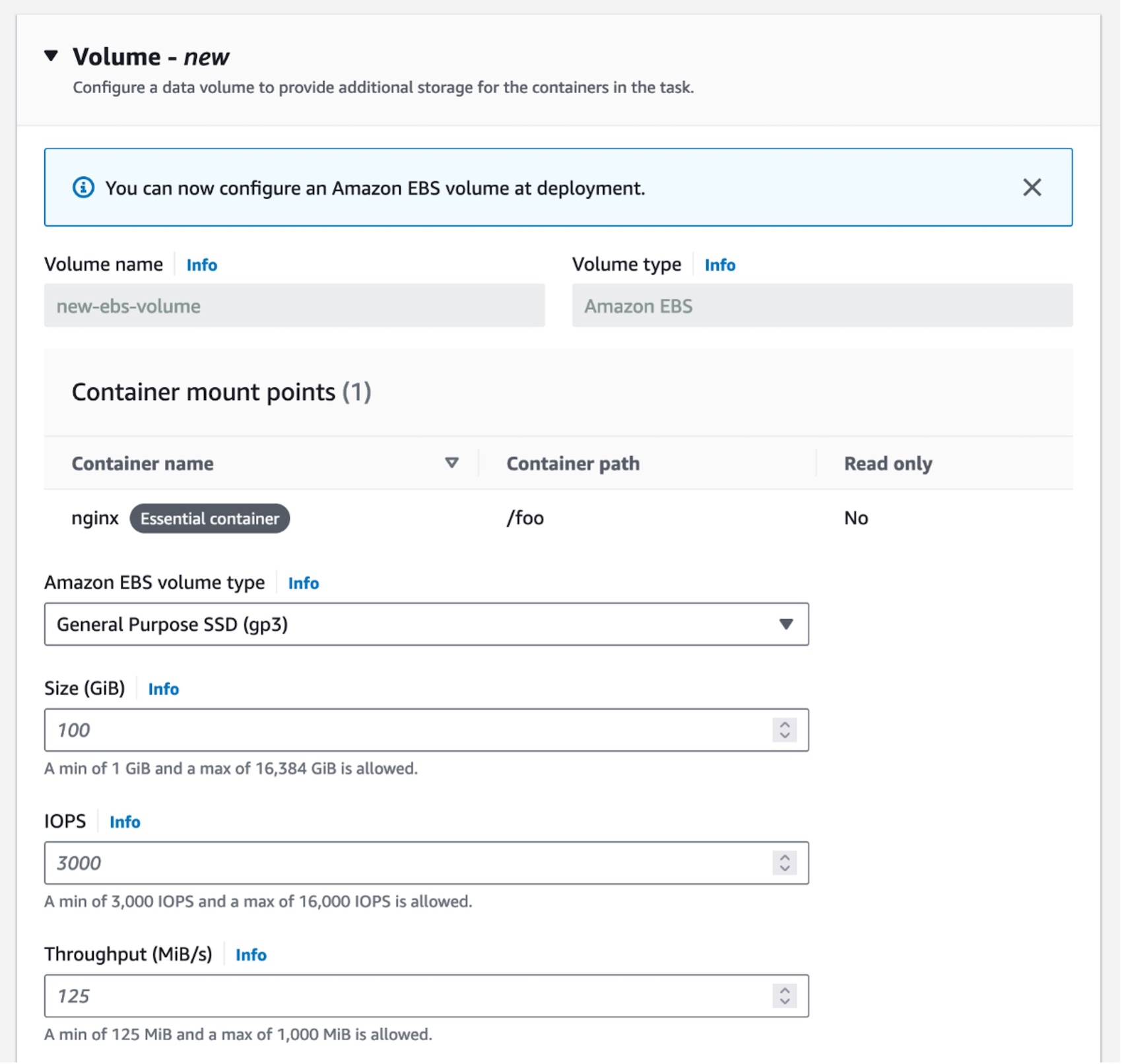 Amazon ECS supports a native integration with Amazon EBS volumes for ...
