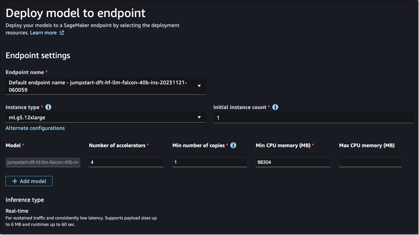 Model deployment experience in SageMaker Studio