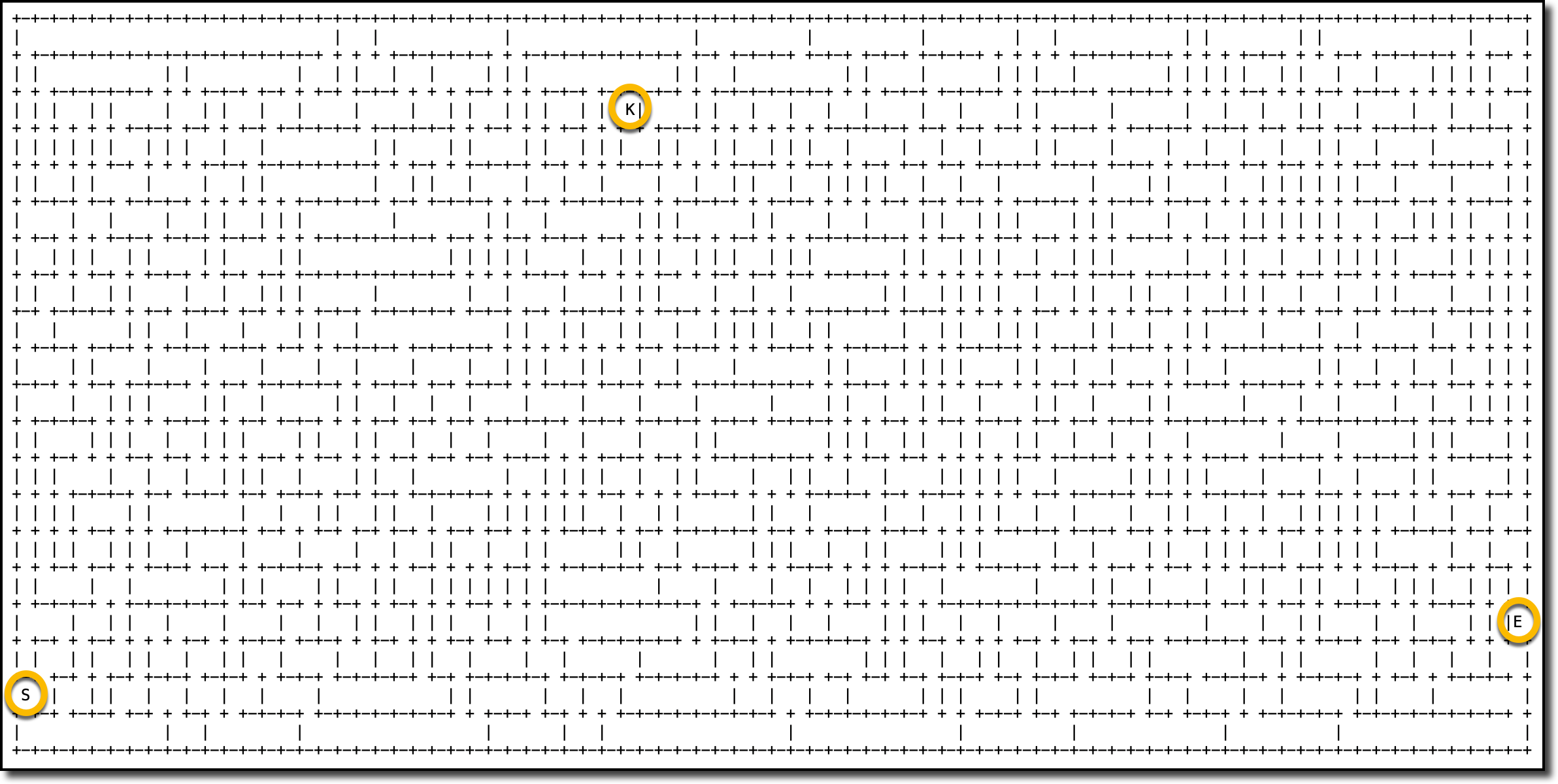 Sample ASCII maze map.