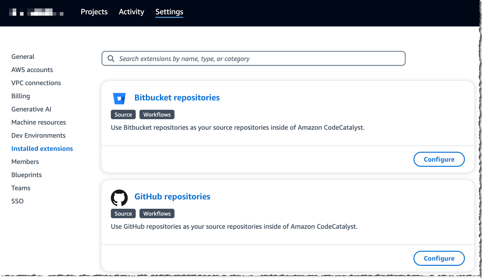 Link CodeCatalyst with a git repository hosting service