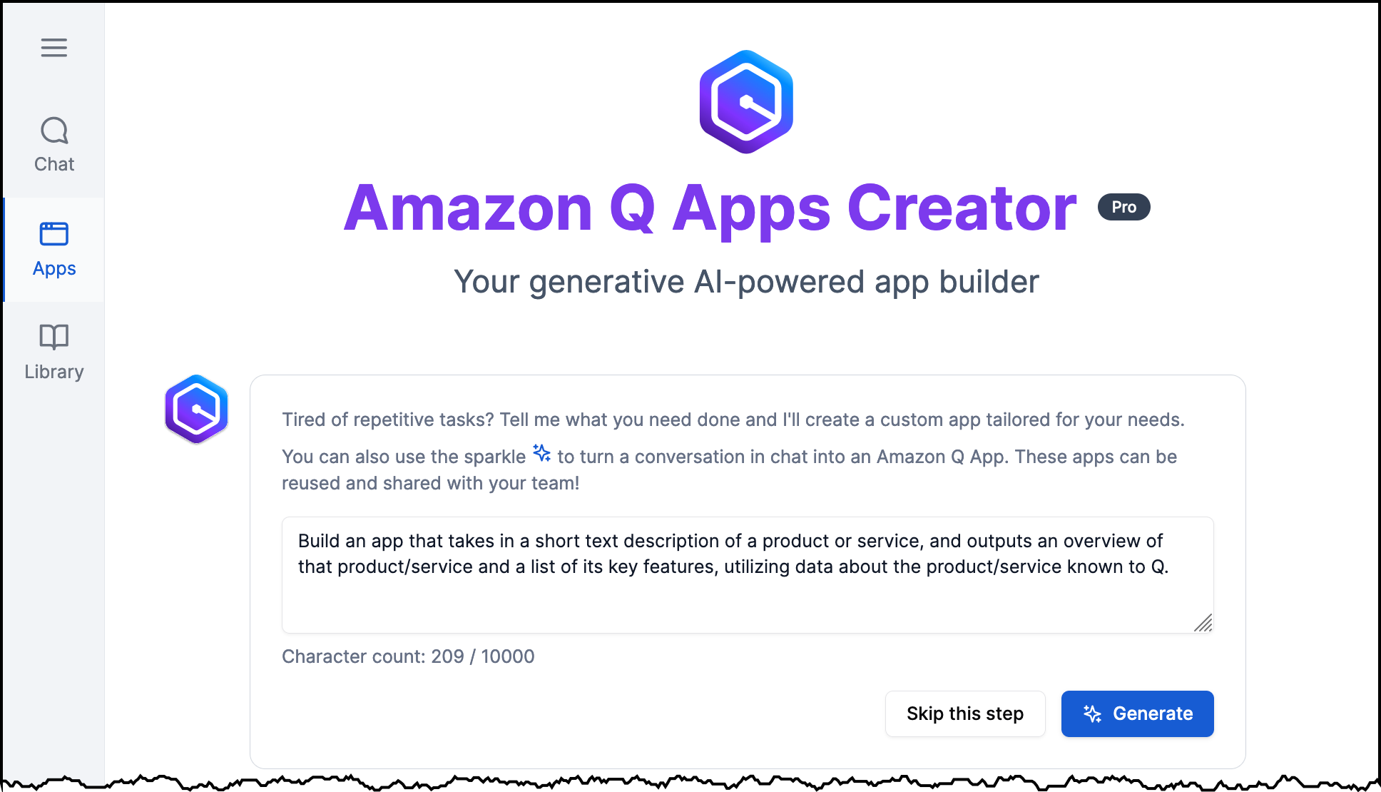 Amazon Q Apps Creator 