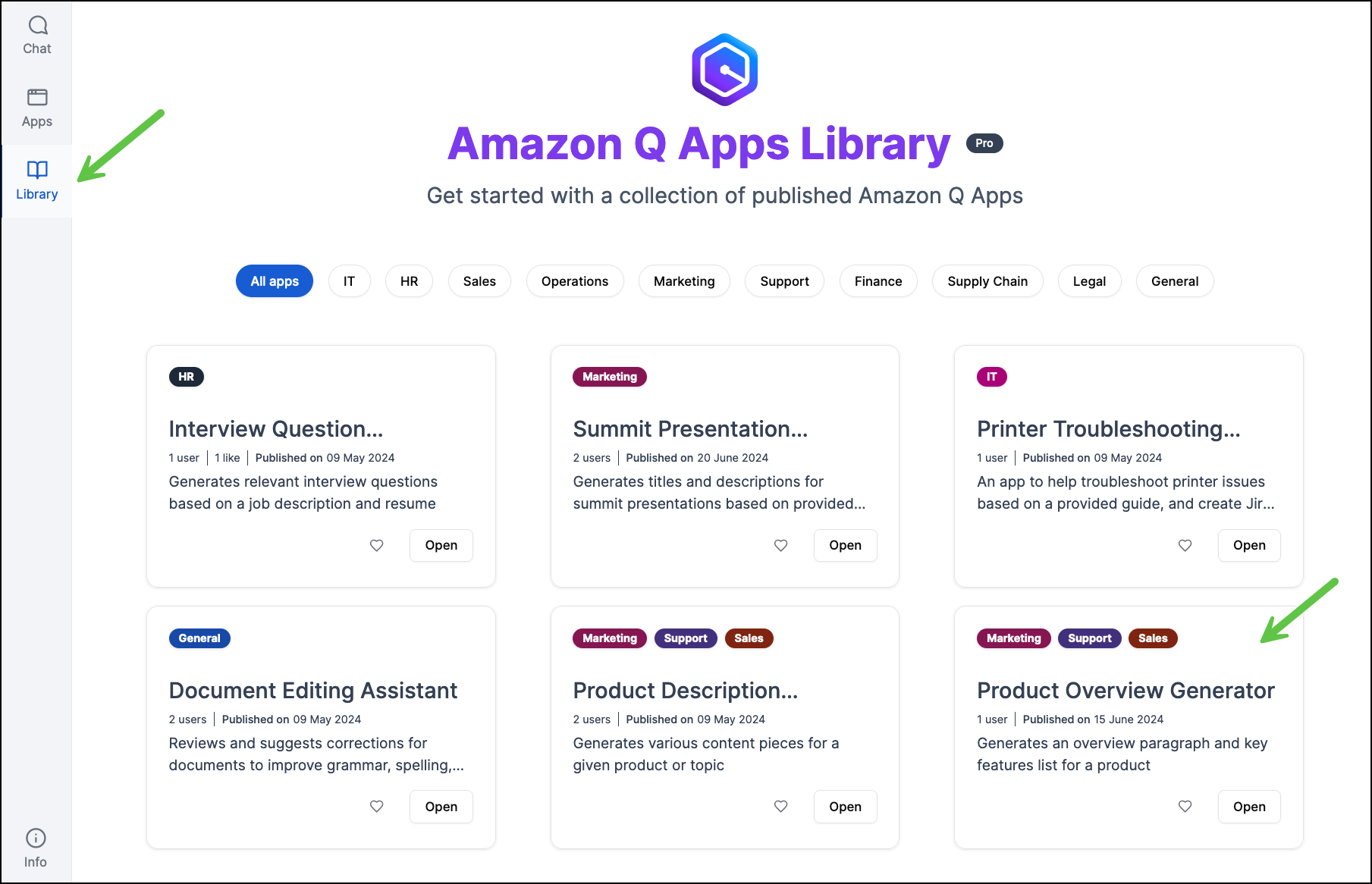 Amazon Q Apps Library
