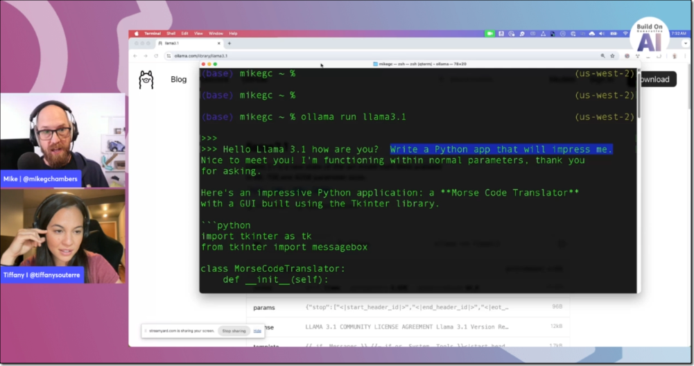 BuildOn Generative AI Llama 3.1 launch