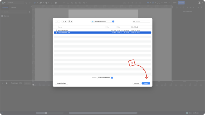 A screenshot with the selected Fast response.json file and Open button