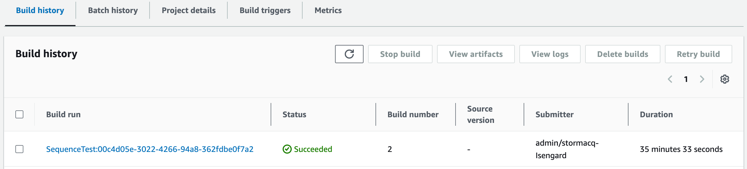 CodeBuild Parallel Test Results