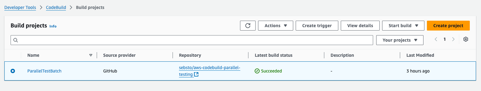 CodeBuild : trigger a new build