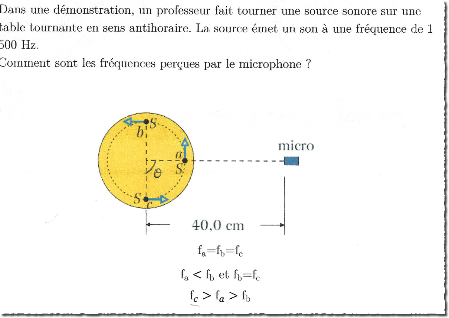 Physics problem in french