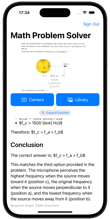 iOS Physics problem resolver