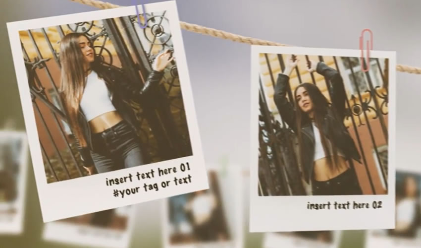 Polaroid Photo Gallery Free After Effects Template