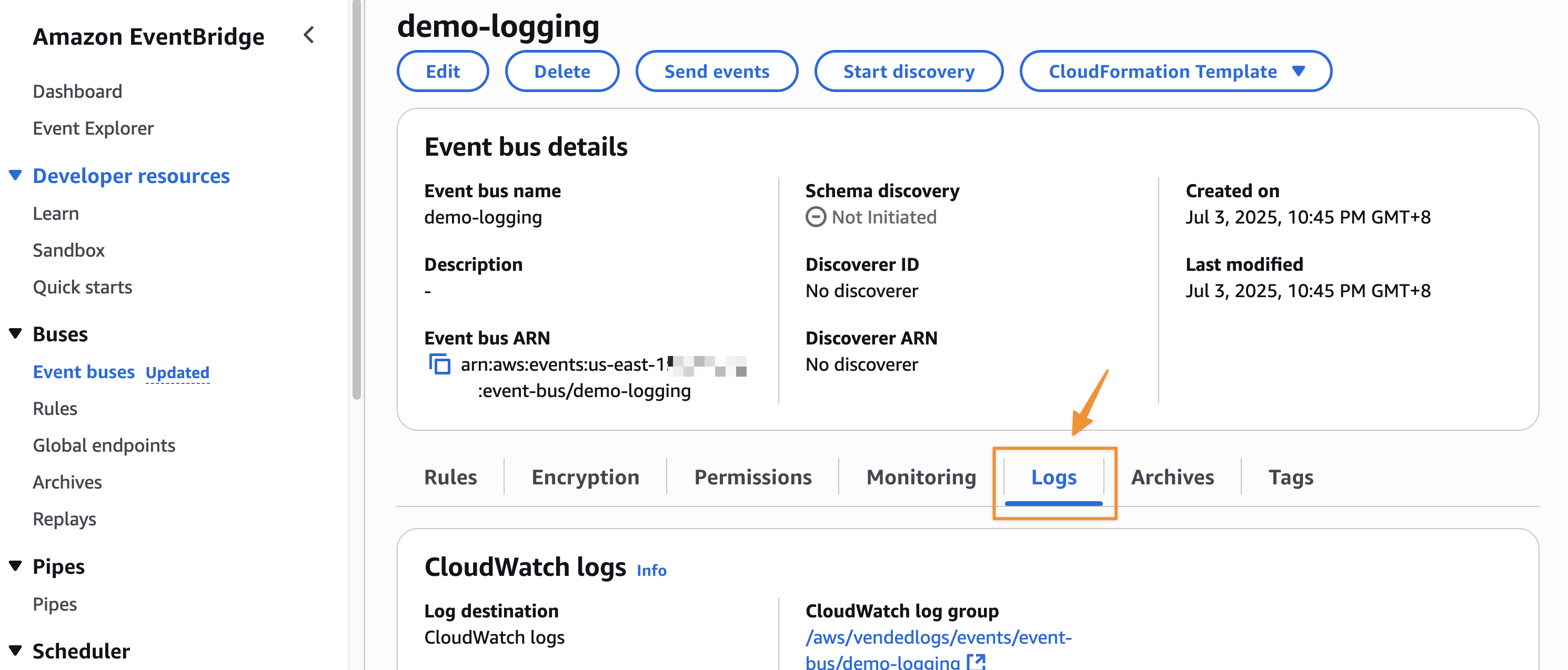 EventBridge Enhanced Logging