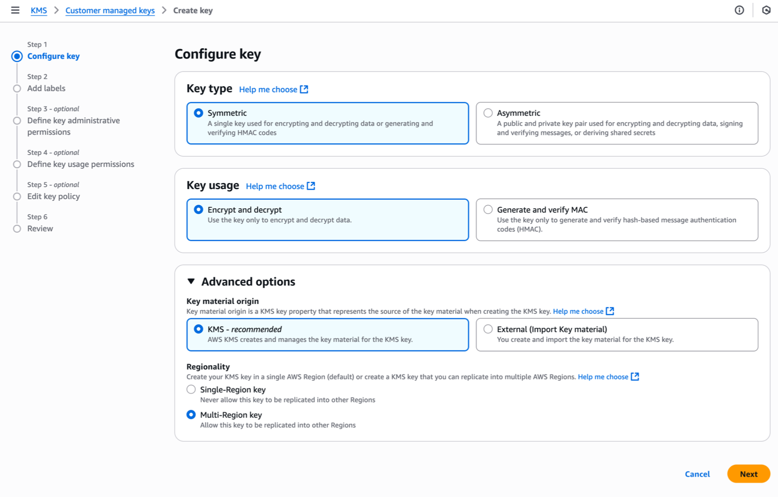 AWS KMW, screate key, part 2