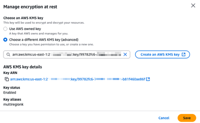 CMK on IDC, select a new key