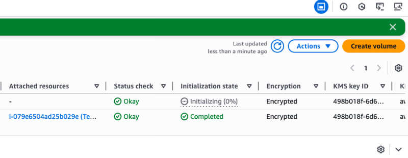 Copy Volume - Initializing