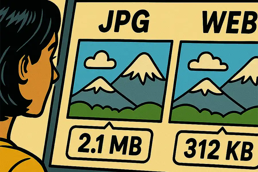 Modern image formats maintain quality and reduce file size.