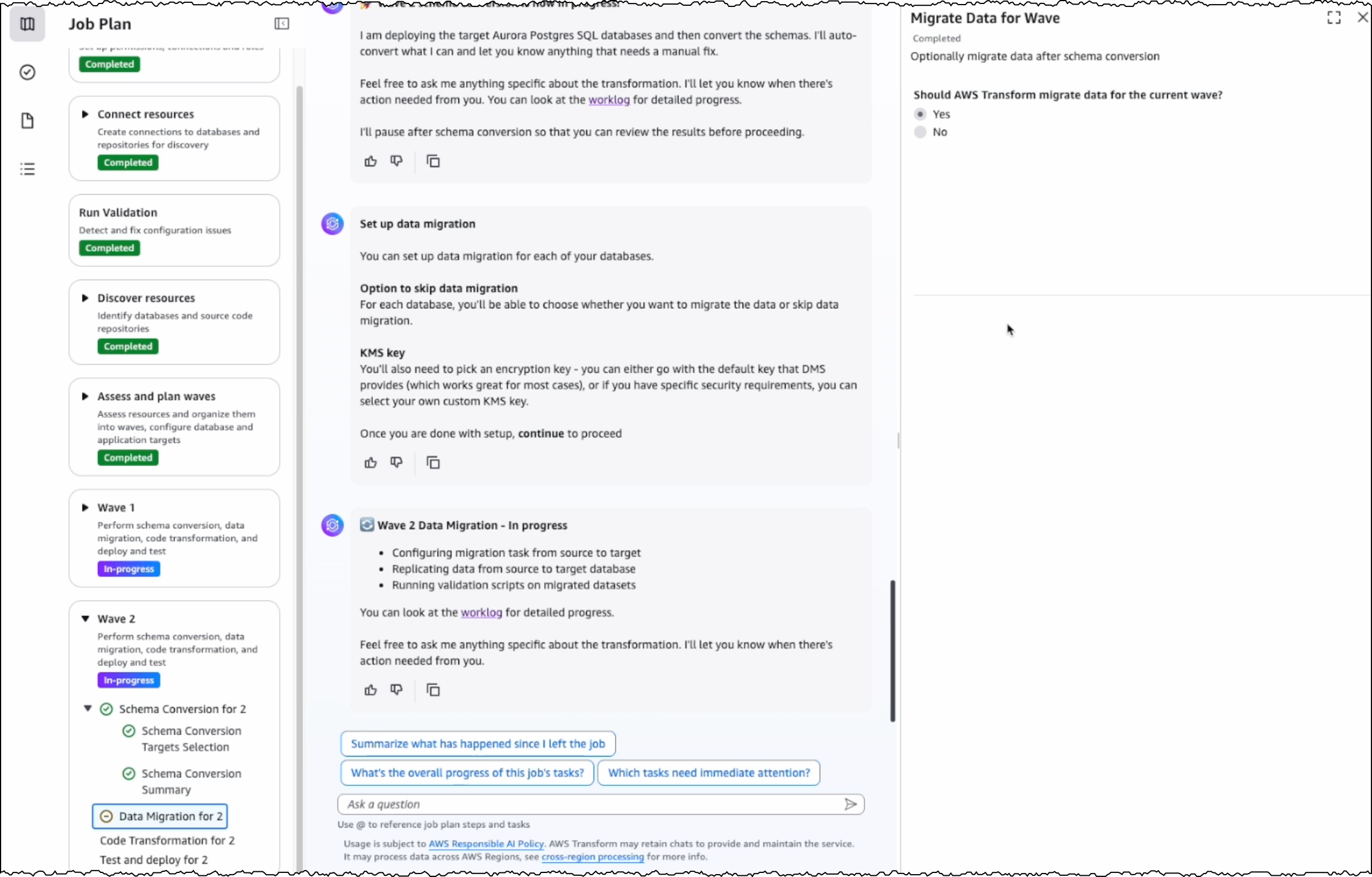 Choose if you would like to migrate data