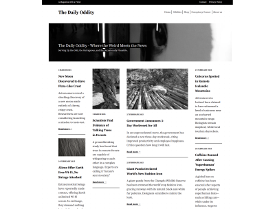 A news site layout with some tracks wider than others
