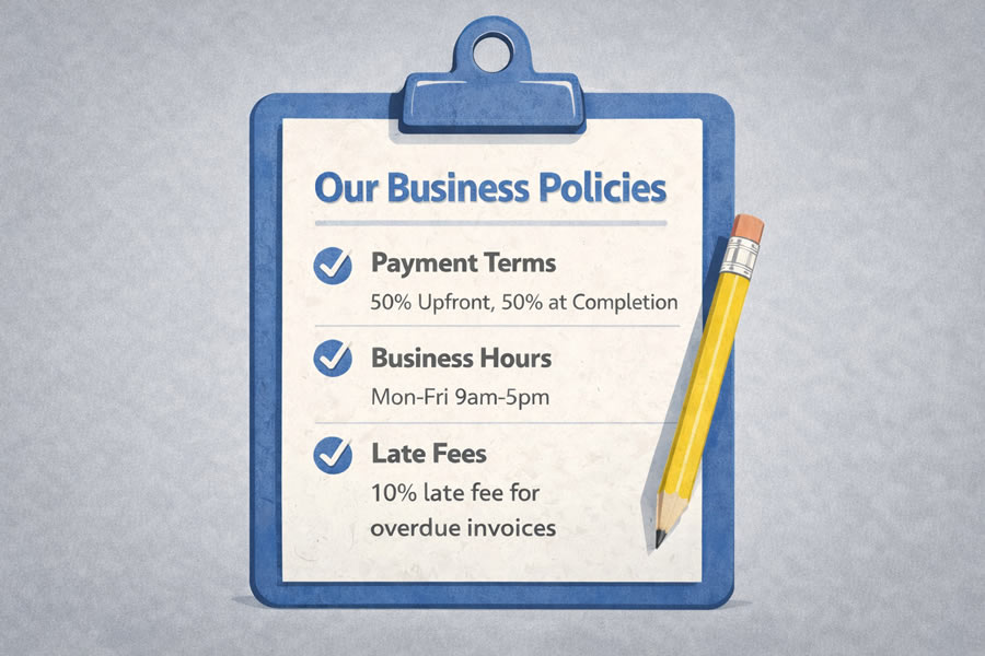 Share your business policies with clients