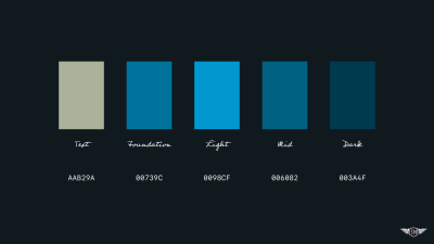 Shades and tints of a different foundation colour.