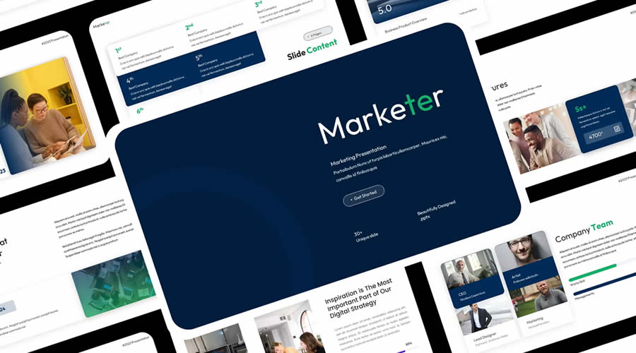 Marketer Marketing PowerPoint business presentation template