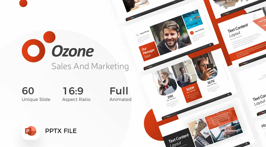 Ozone Marketing PowerPoint Business Sales presentation template