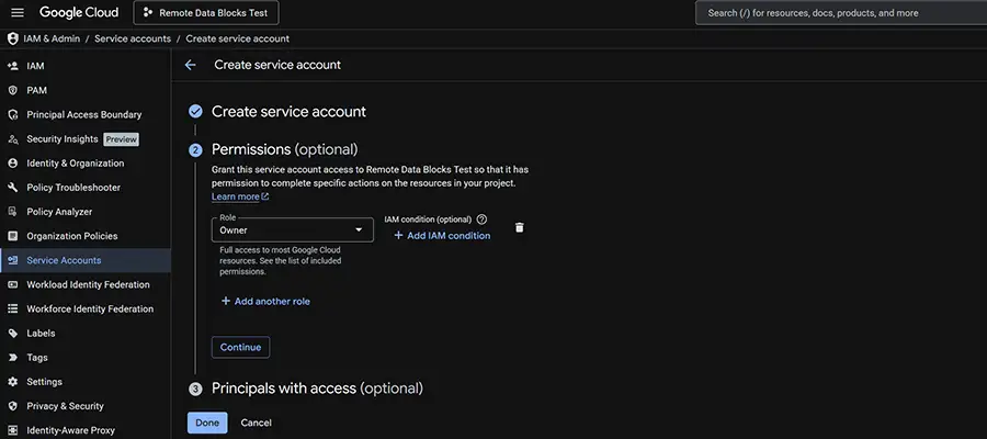 Service Account Permissions