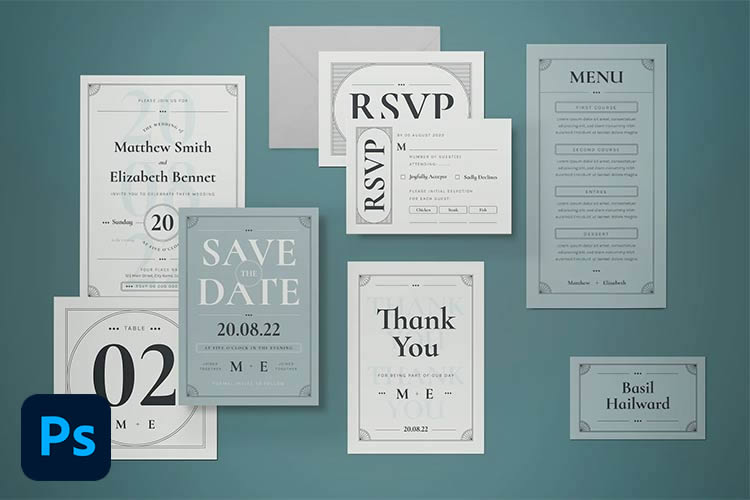 30+ Best Wedding Stationery Templates for Photoshop