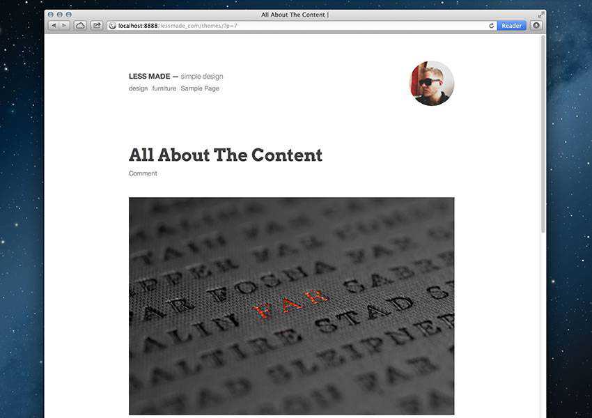Less Reloaded Free WordPress Theme WP Responsive Blog Minimal Design Minimalist Lightweight