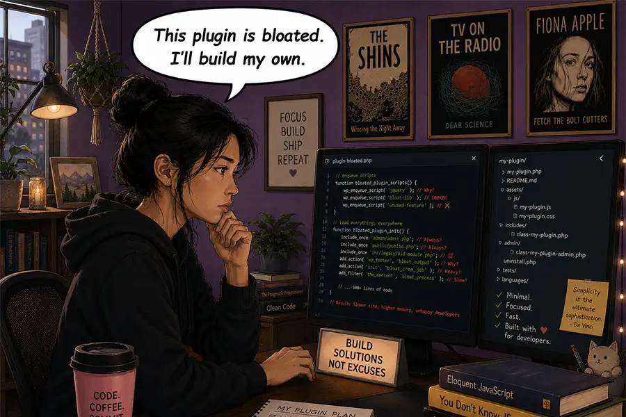 Building a niche plugin can be more performant than installing third-party options