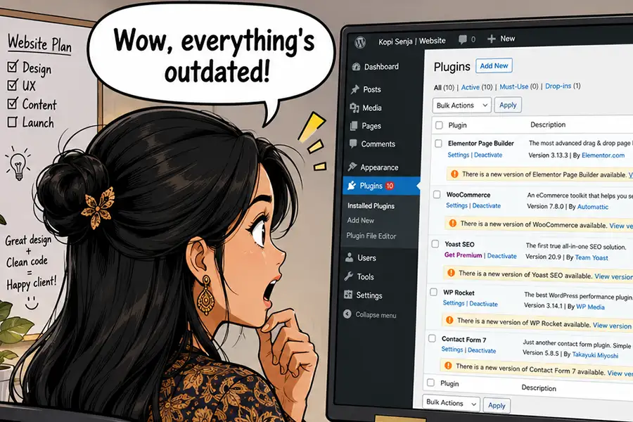 You may find outadated software on your client's website.