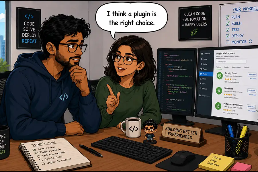 Existing plugins can often be the best option for a task.