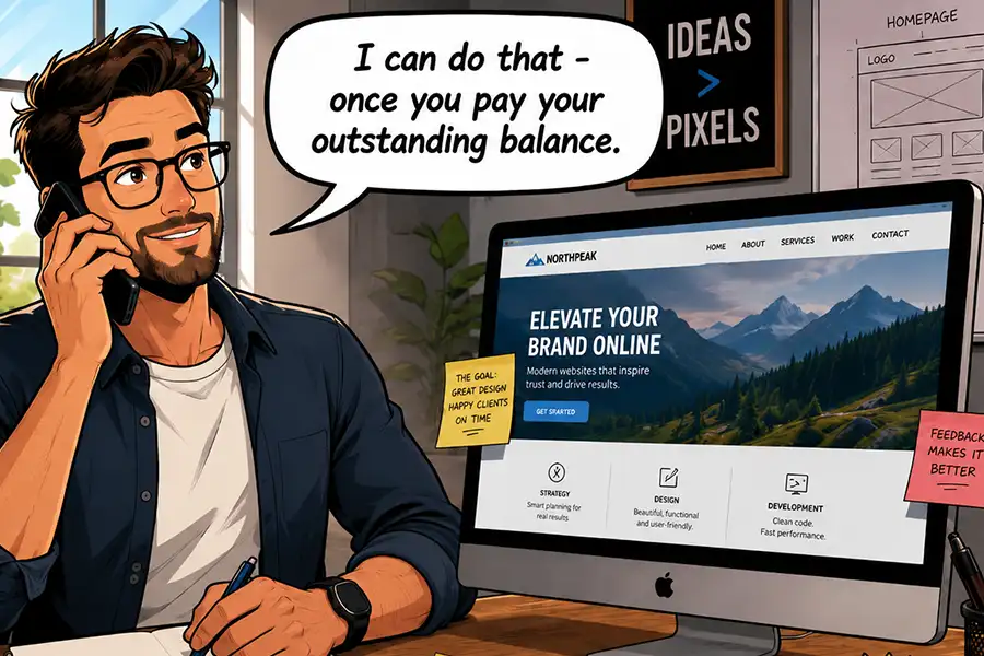 Ensure that your client has paid their outstanding invoices before providing assets to another developer.