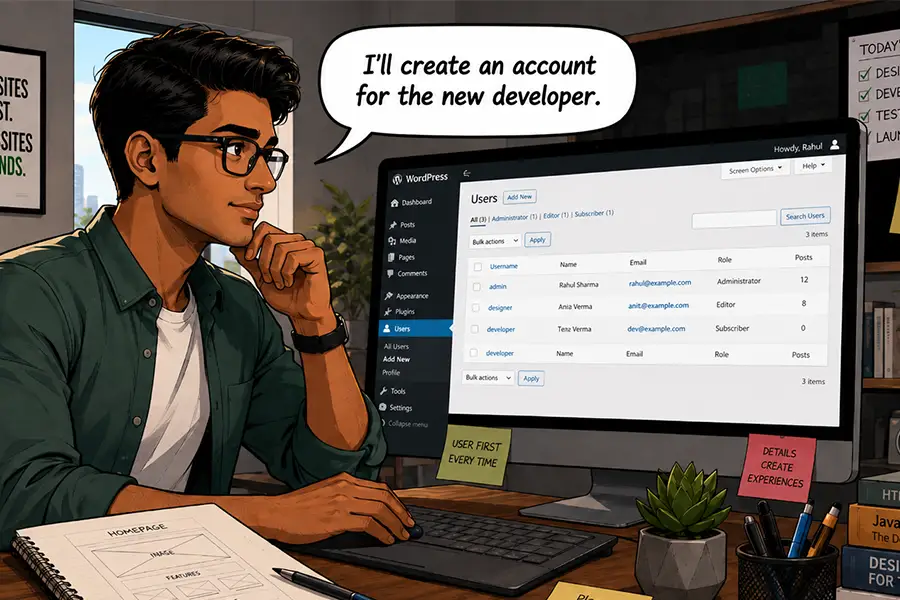 Don't share your credentials with anyone - even new developers! Create a separate account instead.