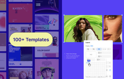 Preview of Kirki’s template library and layout options.
