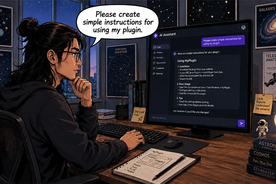 You can use AI to generate basic instructions for using your custom plugin